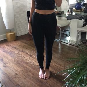 Thick black high waisted leggings